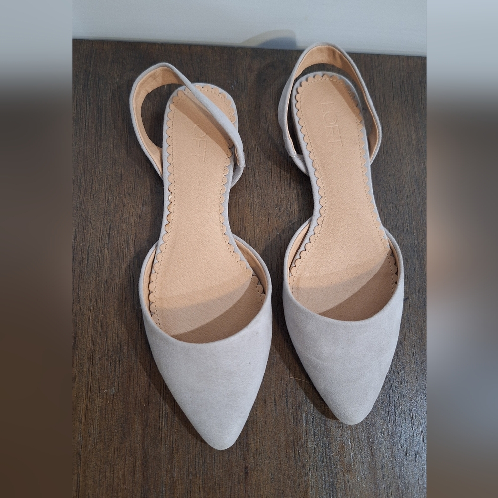 LOFT Women's Gray Tint Pointed Toe Flats